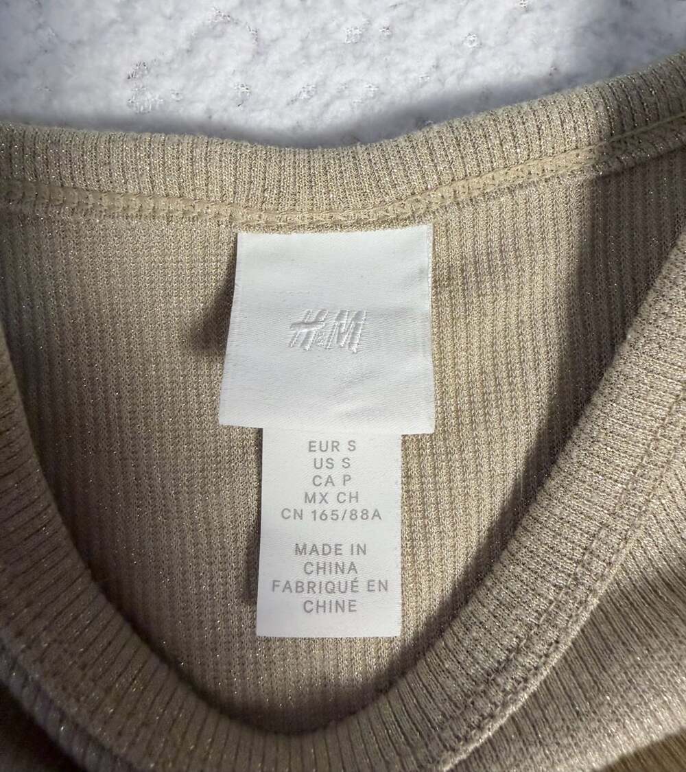 H&M Metallic Ribbed Cropped Tank Top - Picture 3 of 6